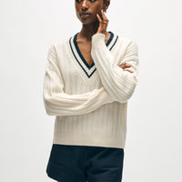 Cashmere Varsity V Neck