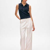 Cashmere Cable Sleeveless Polo
