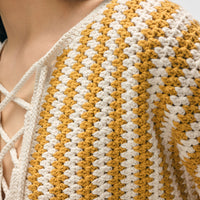 Hand-Crochet Cotton Splitneck