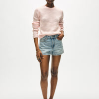 Cashmere Waffle Mesh Crewneck