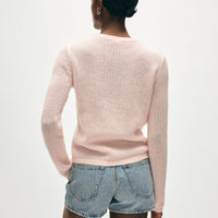 Cashmere Waffle Mesh Crewneck