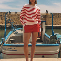 Cashmere Striped Crewneck