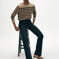 Cashmere Striped Crewneck