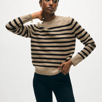 Cashmere Striped Crewneck