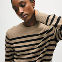 Cashmere Striped Crewneck