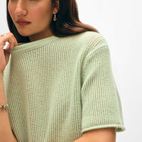 Cashmere Waffle Mesh Tee