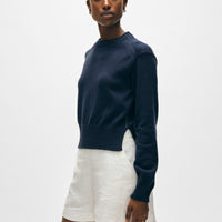 Soft Cotton Rib Trim Sweatshirt