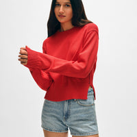 Soft Cotton Rib Trim Sweatshirt