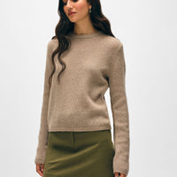 Cashmere Waffle Mesh Crewneck