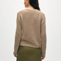 Cashmere Waffle Mesh Crewneck