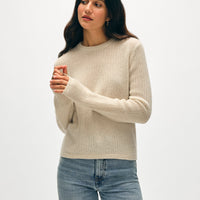 Cashmere Waffle Mesh Crewneck