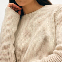 Cashmere Waffle Mesh Crewneck