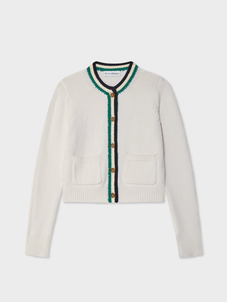 Lofty Cotton Crochet Trim Cardigan
