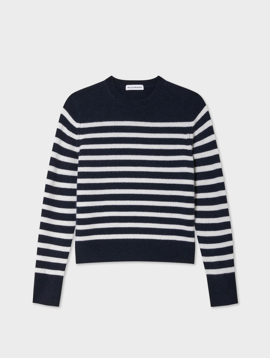 Cashmere Striped Crewneck
