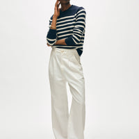 Cashmere Striped Crewneck