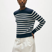 Cashmere Striped Crewneck