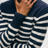 Cashmere Striped Crewneck